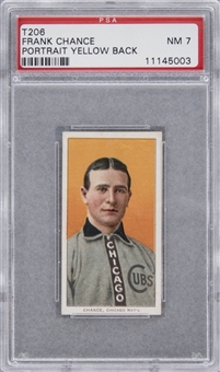 1909-11 T206 White Border Frank Chance, Portrait, Yellow – PSA NM 7 "1 of 1!" 
